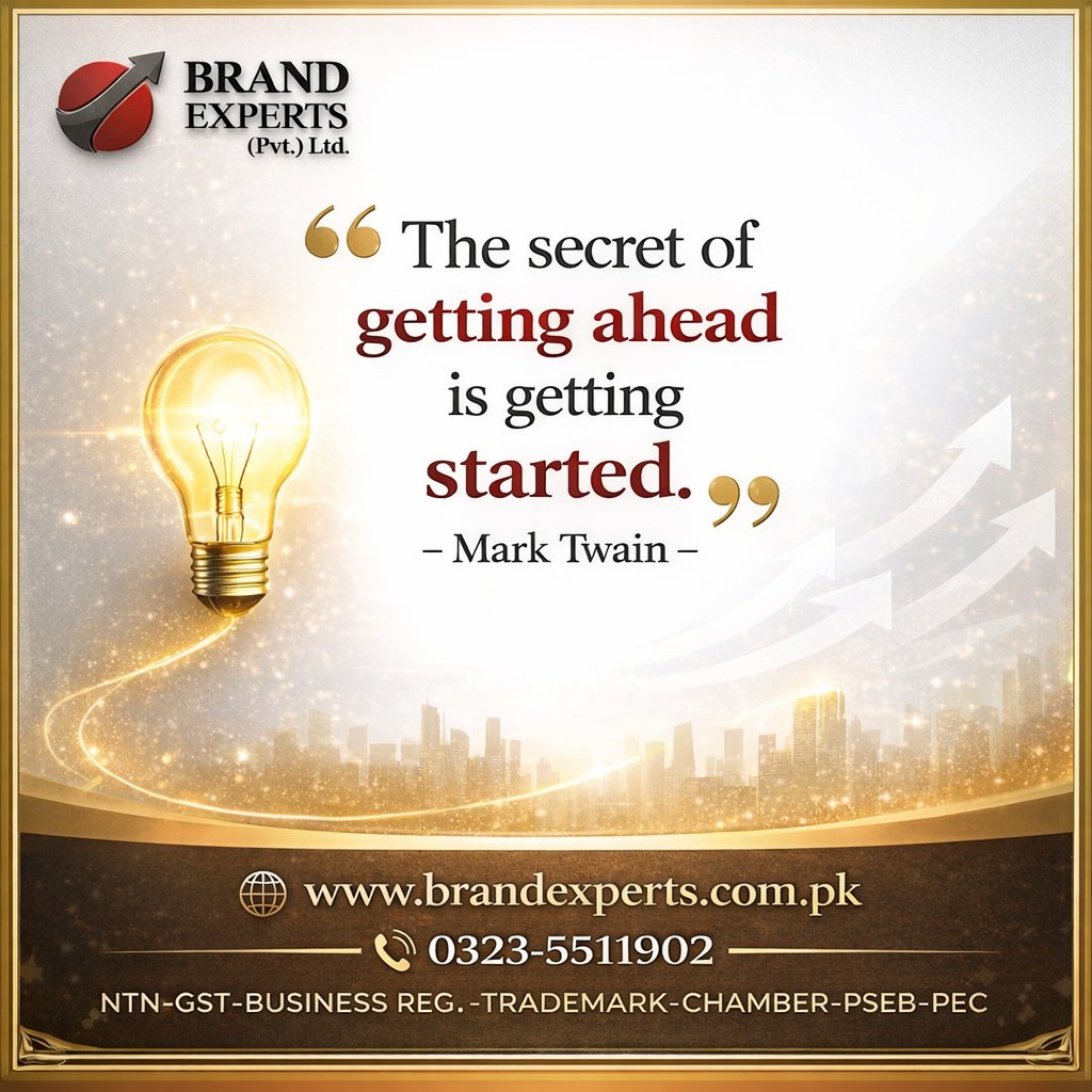 BrandExpertsPK's tweet photo. “The secret of getting ahead is getting started.” — Mark Twain
#BrandExpertsPK #Motivation https://t.co/FsXPGx1p7q