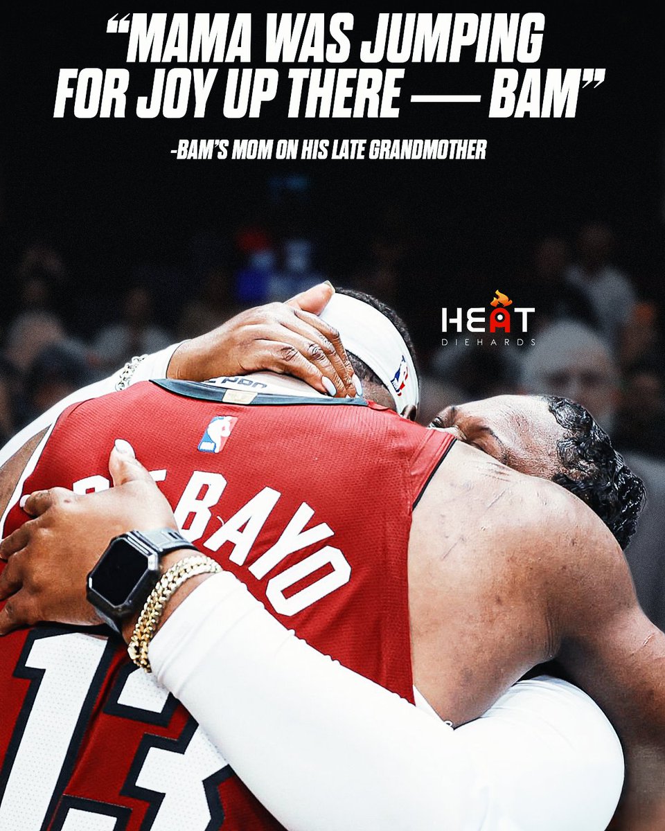 Bam Adebayo’s mom shared the emotional story behind his 83-point game, revealing it happened on his late grandmother’s birthday—she would have turned 83. 

She told Bam, “You know your grandmother and aunt’s birthday is on Tuesday the 10th. You better score and win, or she’ll