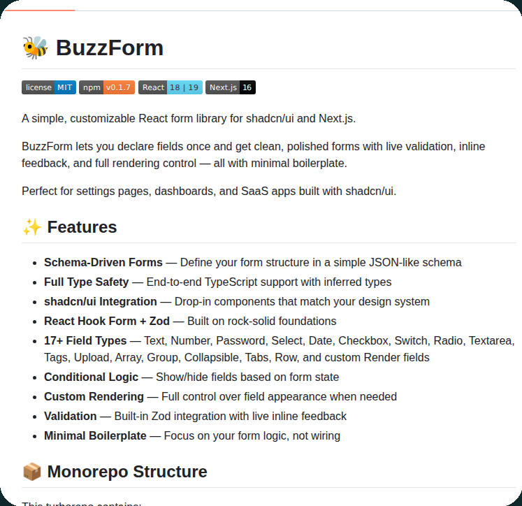 tom_doerr's tweet photo. Schema-driven form library for React and shadcn/ui

https://t.co/6FzcKCEEau https://t.co/Ugl74wT4mm
