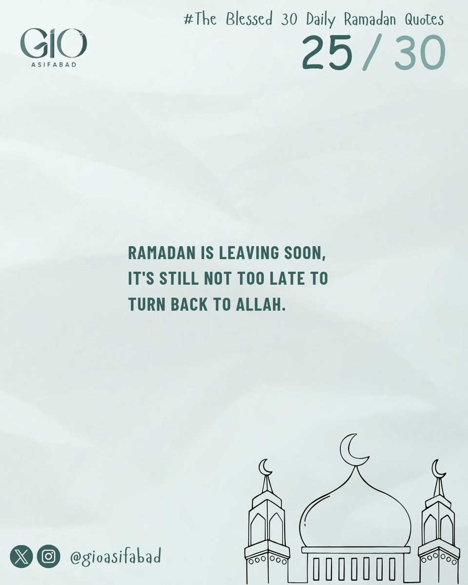 "Ramadan is slipping away... but His mercy is still calling 📿💚
It's never too late to turn back to Allah.