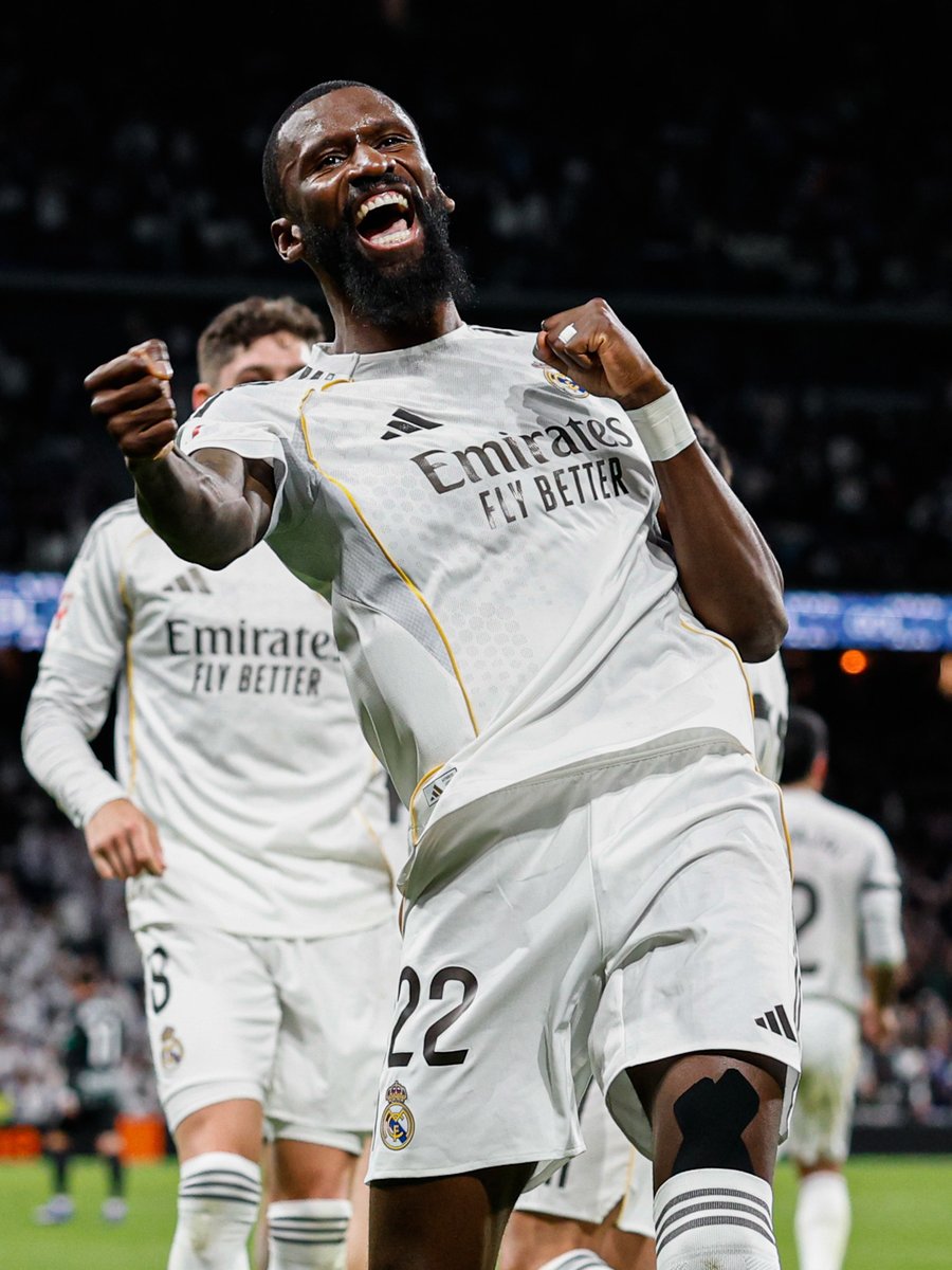MauriceBore1's tweet photo. When rudiger scores madrid wins titles ⚔️ https://t.co/qGOYANmMdy