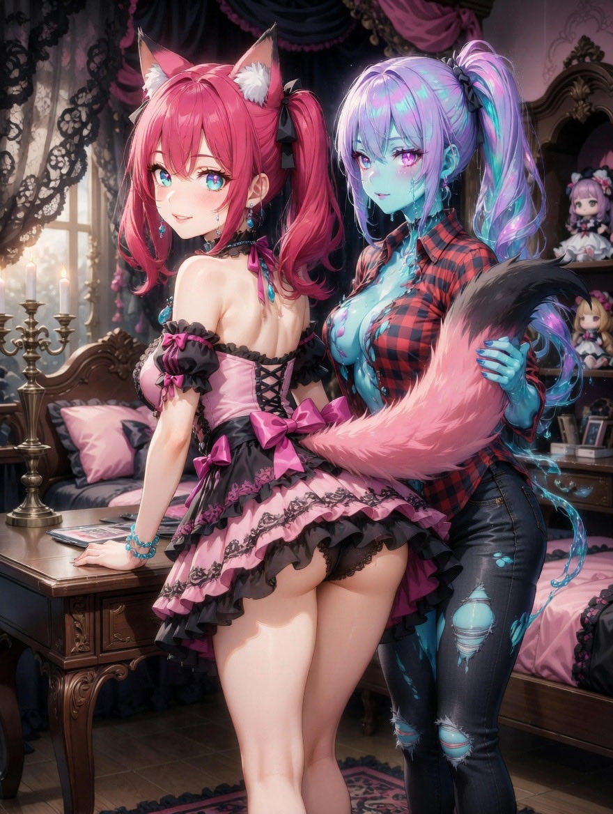 Miss Splatters here. <a href="/HussyAnime/">AnimeHussy</a> was saying something about a butt giving a butt, but all I saw was this fluffy looking tail. I did kinda surprise her and got scratched for it, but after calming down I was able to properly pet her tail. Though now I need new clothes 😆.

SFW