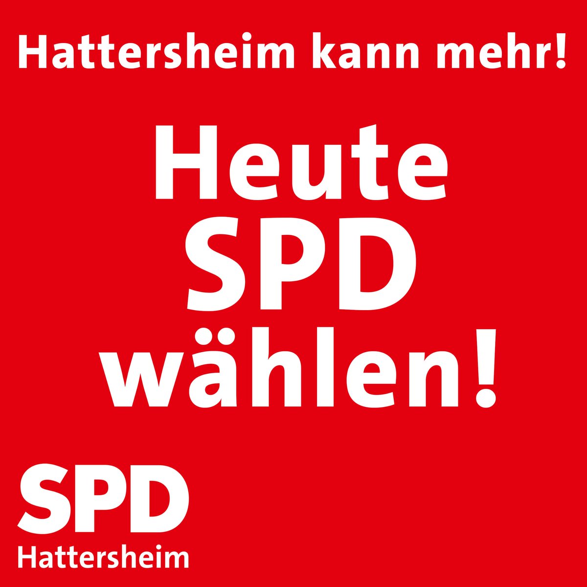 SPD_Hattersheim's tweet photo. Heute SPD wählen!
#hattersheim #okriftel #eddersheim #spd #hattersheimkannmehr https://t.co/tKzneaVIBi