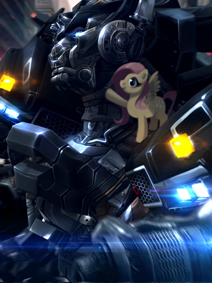 More of my #transformers fanart. 
#ironhide x #fluttershy fanart from 2025