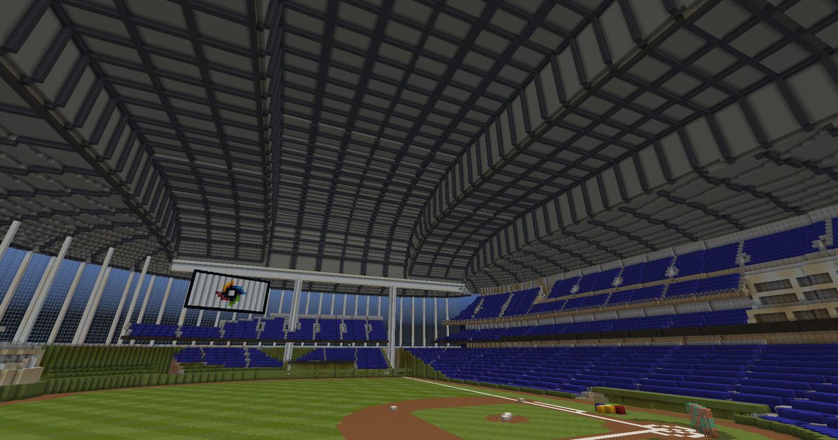 soooota2486's tweet photo. マイクラでWBC決戦の地、ローンデポパークを作りました
#WBC
#minecraft
#マイクラ https://t.co/8YvKkKZ8lf