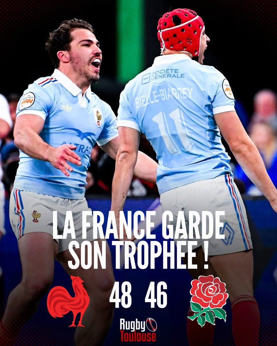 veritebeaute's tweet photo. VICTOIRE 🇫🇷 Le XV de France Rugby remporte le Tournoi 2026 en s'imposant face à l'Angleterre ! 
👤 Votre debrief du match ? Les joueurs qui se sont illustrés ? ⬇️ https://t.co/dMur23jH58