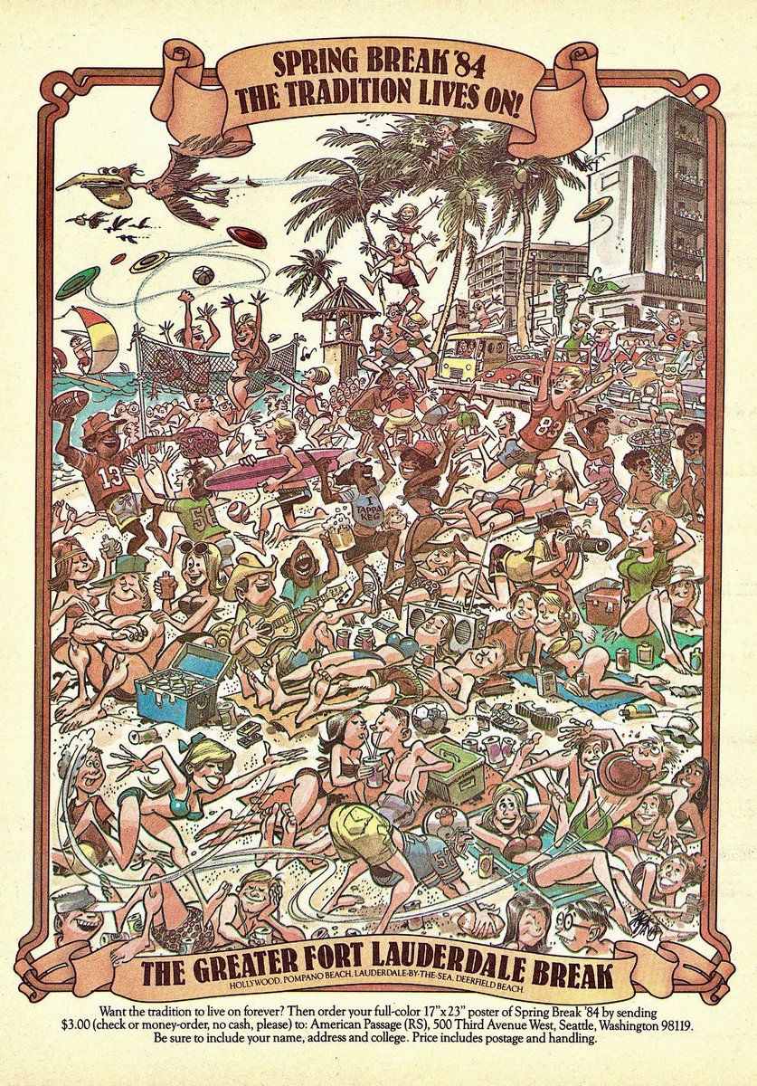 RetroNewsNow's tweet photo. 🏖Fort Lauderdale Spring Break Poster (1984) https://t.co/UxVAJZIQRf