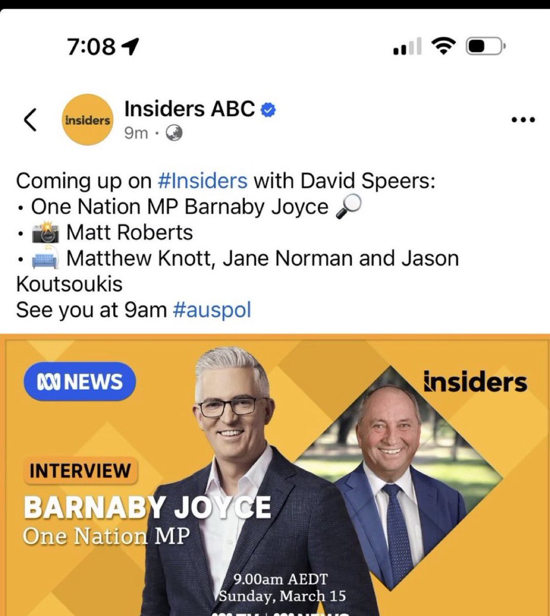 One complaint after another on <a href="/InsidersABC/">Insiders ABC</a> and it’s anti Labor nonsense. <a href="/janeenorman/">Jane Norman</a> holding Tony Burke responsible for the Iranian soccer player changing her mind is a just stupid .. <a href="/abcnews/">ABC News</a> has completely lost it’s credibility and it’s time to #DefundABC