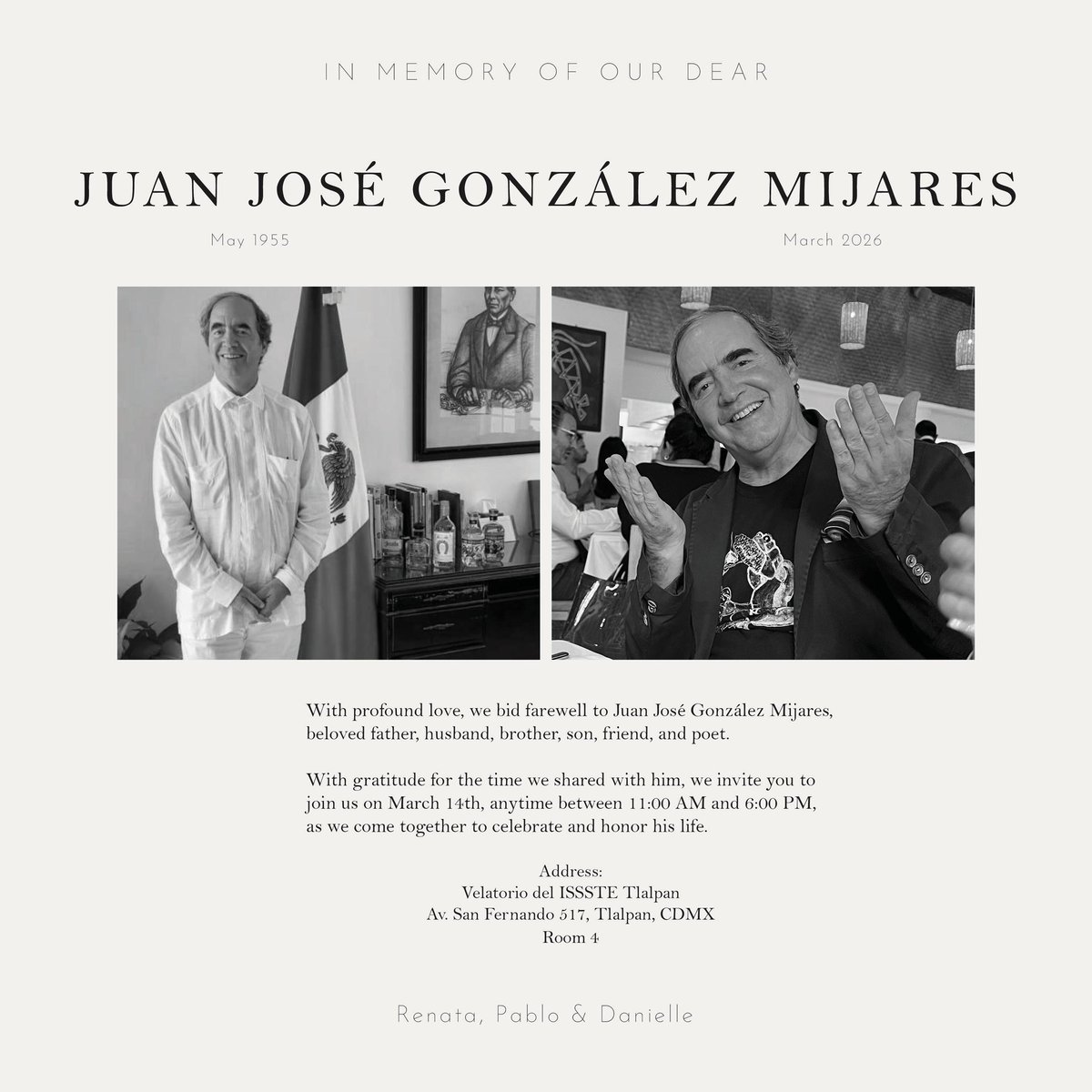 MarcelinoMir's tweet photo. Hasta luego querido Juan. Gracias infinitas por tu maravillosa amistad, tu generosidad y tu alegría.
Siempre estarás en mi corazón. https://t.co/OM1PDSX3vz