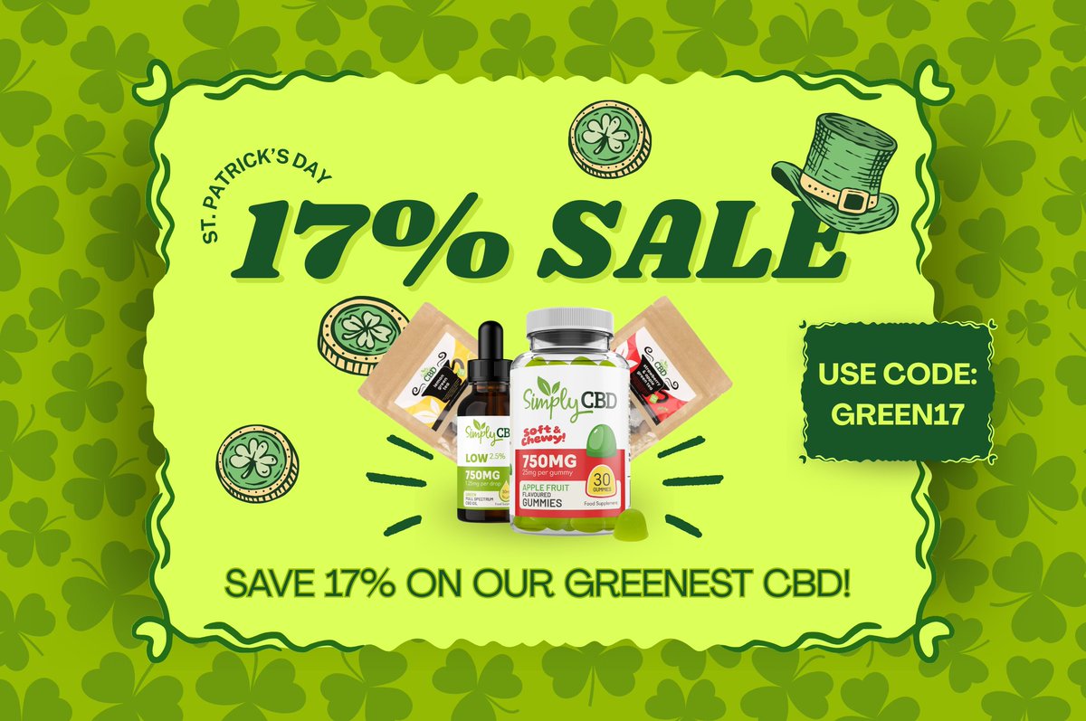 Simply__CBD's tweet photo. 🌱 Save on the Ultimate Green Routine! ☘️
https://t.co/sAPKzhfjsj #stpatricksday #stpatricksdaysale https://t.co/jlnmBRCNFW