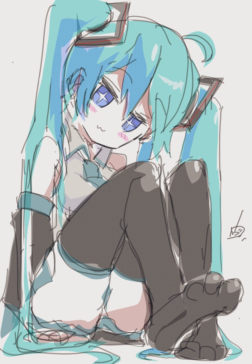 初音ミク 「( ∂ω∂ )」|ヴォルさん.⚡️✌︎('ω'✌︎ )⚡︎のイラスト