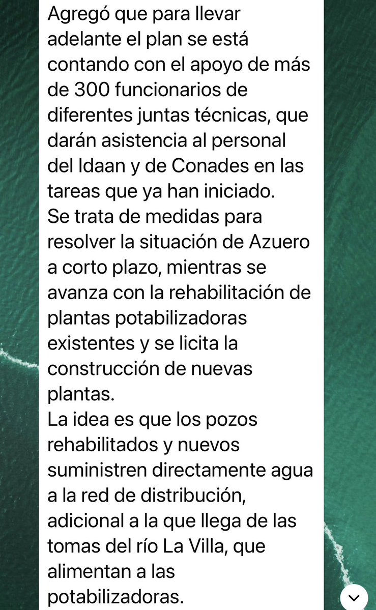 Casi 11 meses y ahora van a instalar una mesa técnica para ver cómo resuelven el problema del agua en Chitré. En pocas palabras no han hecho nada contundente durante todo este tiempo. Antes de carnavales el Idaan nos dijo que después de la fiesta el Minsa daría la certificación