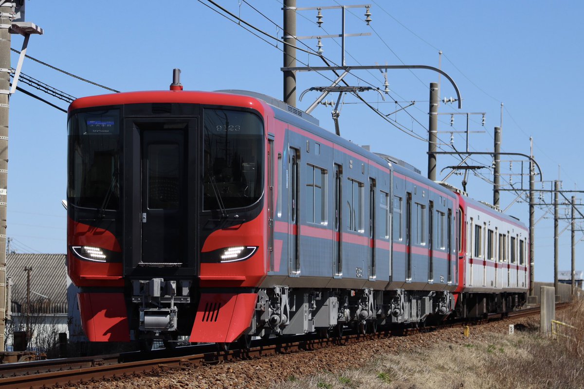 mi_1742's tweet photo. 2026/03/14(土) 西尾線
946レ 急行 吉良吉田 9123F+3109F

9100系9123編成 運用開始 https://t.co/jnKyLi4nJL
