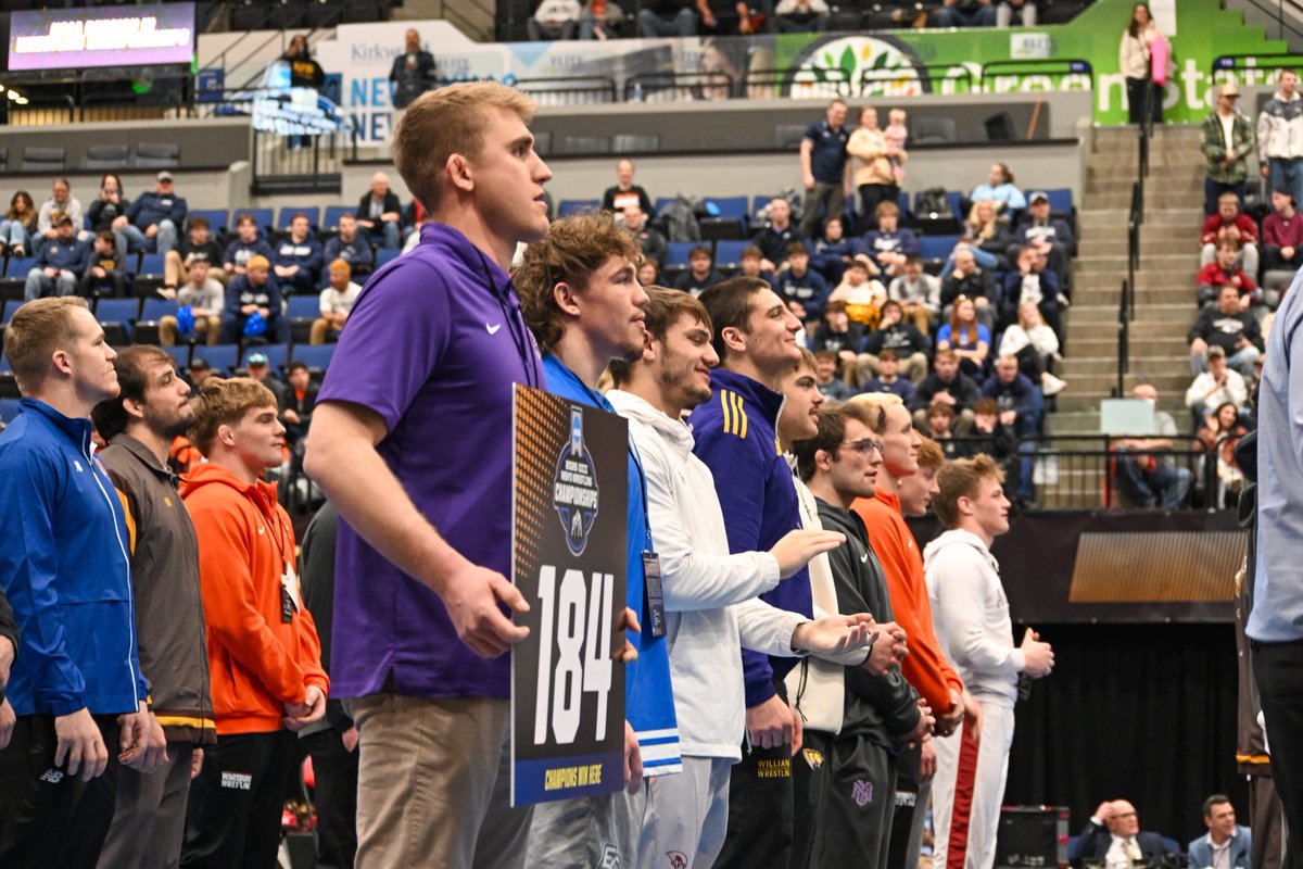 NCAADIII's tweet photo. Parade of All-Americans 👑

#WhyD3 #D3wrestle https://t.co/KQxG0LJDfQ