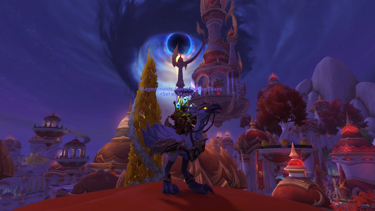 Toute première sortie en donjons Mythiques de #warcraft ce soir avec ma petite <a href="/ettie_fr/">Estelle 🌻</a> ainsi que trois autres membres de Sel &amp; Mana, et une monture en plus dans la collection! 🥳