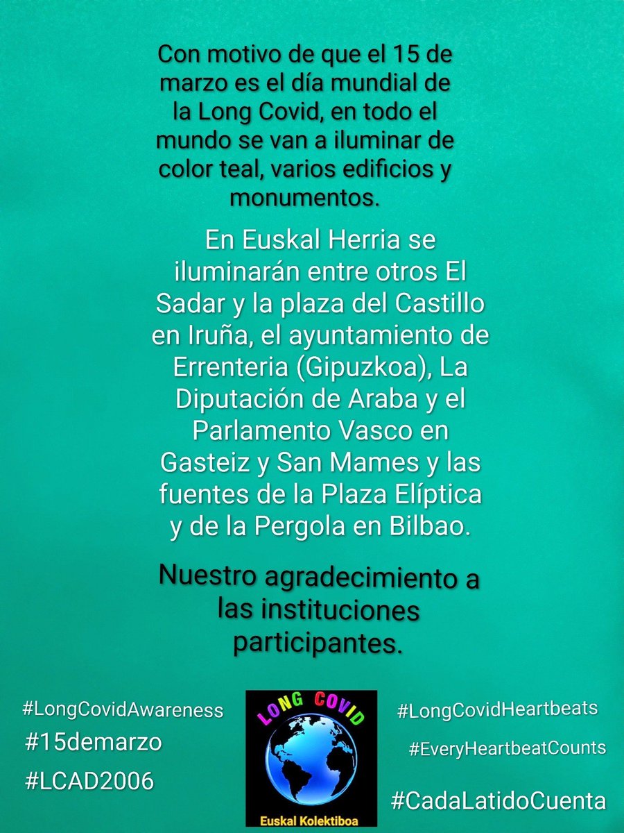 #LongCovidAwarenessMonth 
#LongCovidAwarenessDay 
#LongCovidHeartbeats 
#EveryHeartbeatCounts
#CadaLatidoCuenta 
#15demarzo
#LCAD2026