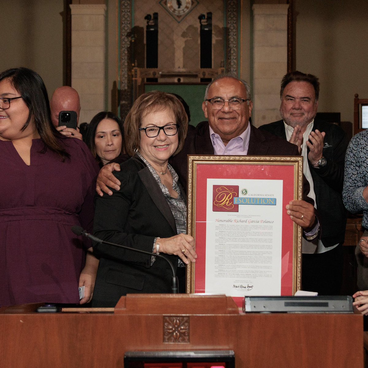 SenMariaDurazo's tweet photo. Happy 75th birthday to Senator Richard Polanco, a trailblazer who opened doors for generations of Latino leaders. I had the honor of celebrating Richard today at the Los Angeles City Council. https://t.co/Xrs9EcdllY