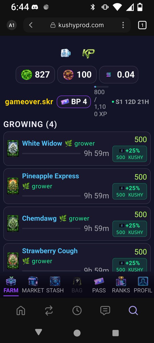TendoGlass's tweet photo. What up @solanamobile gang!

I just started playing @KushyProd on my Seeker!

It's a super chill stoney game that lets you grow some digi herb while earning digital dollars!

Team is mega active in discord and the game is super early release!

Use code: gameover.skr 

☮️ https://t.co/TFfYWde2f5