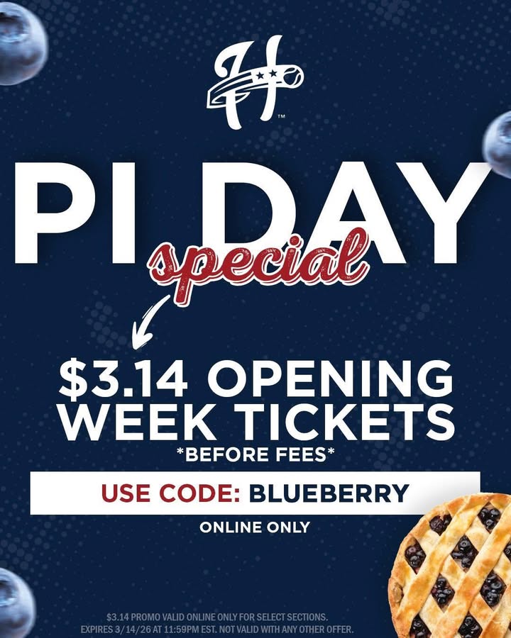 HbgSenators's tweet photo. ‼️ LAST CALL for Pi Day Deals ‼️

Grab select tickets for ONLY $3.14 (Box Seats for just $5.14)! Before fees. Deal ends TONIGHT at 11:59pm est. 

Just use code BLUEBERRY in the coupon box! 

🎟️🔗 ➡️ https://t.co/9ELDfZJ3LZ https://t.co/w5vxOVDxqt