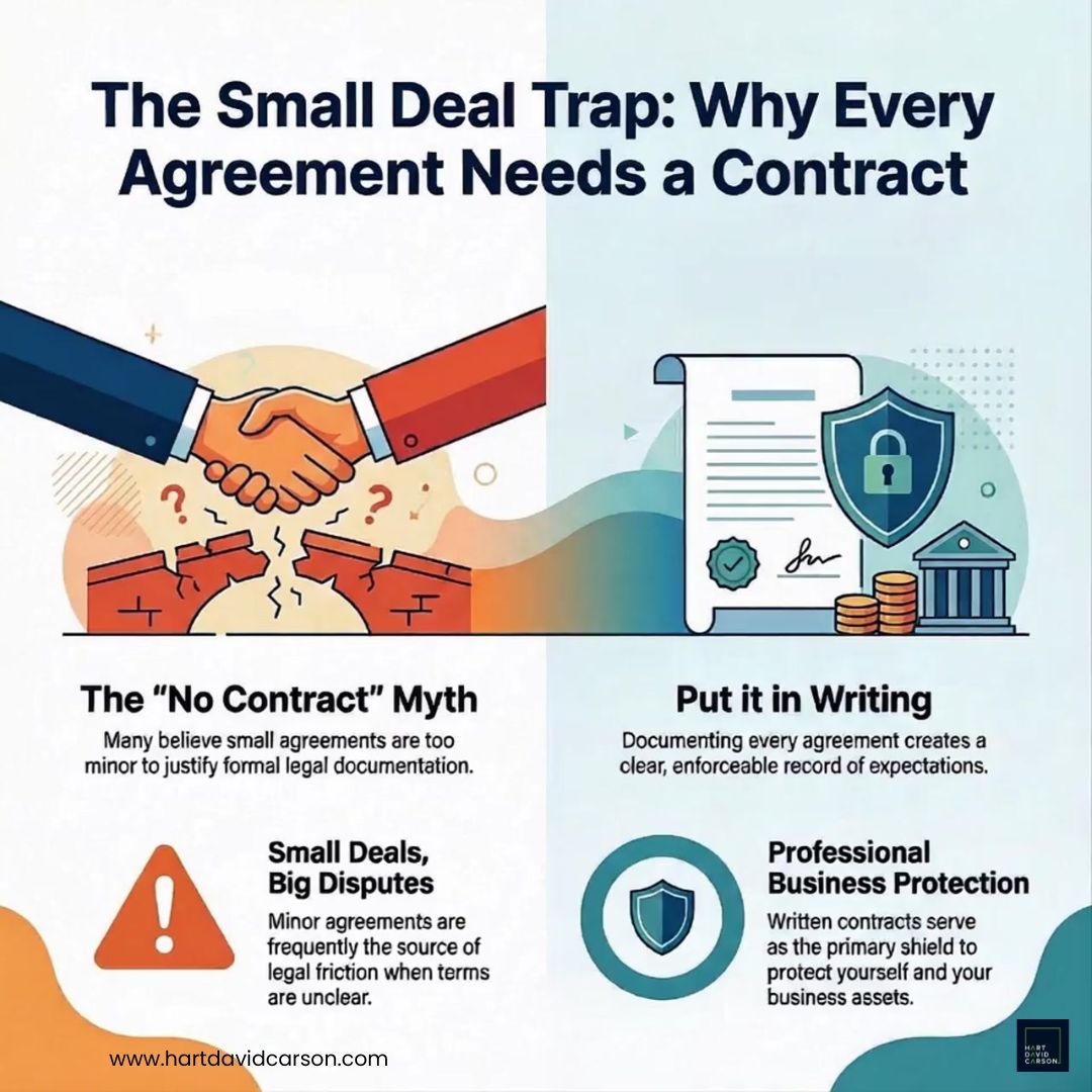 Even the smallest deal can turn into the biggest problem when expectations aren’t clear.

Many people believe small agreements don’t require formal documentation. But in reality, unclear terms are one of the most common causes of disputes in business and partnerships. A handshake
