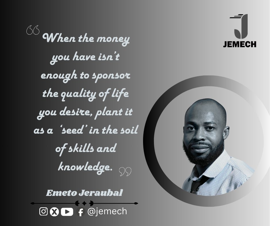 jemechgroup's tweet photo. When the money in your hand isn't enough to sponsor the quality of life you want, then that money you receive is not to be eaten but sown.

#Nación #١٤_اذار #OrgulloDominicano #SEVENTEEN_NEW_IN_BANGKOK https://t.co/dzwuOJn643