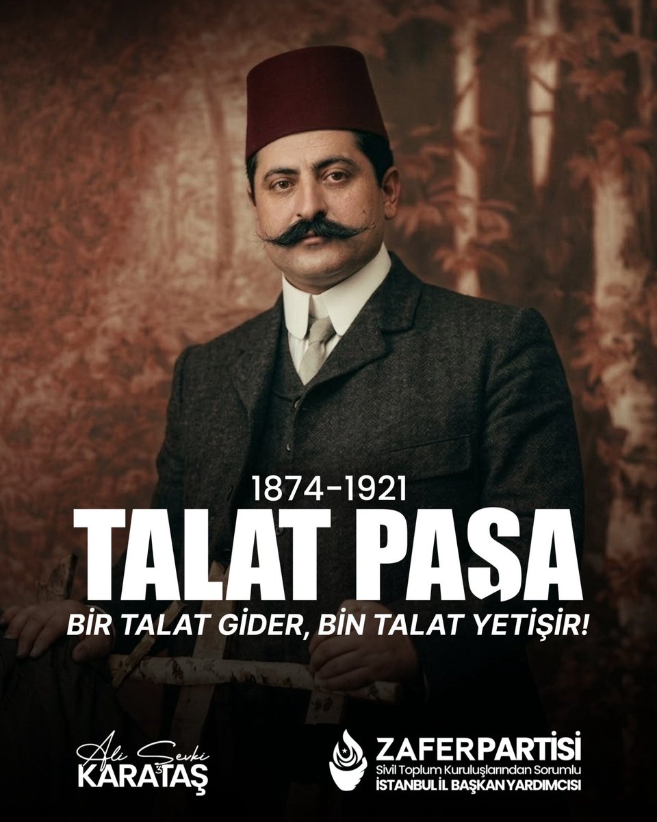 alisevkikaratas's tweet photo. Ömrünü Türk devletinin bekasına, milletinin istiklaline adamış; vatanseverliğin sarsılmaz kalesi Sadrazam Talat Paşa’yı, şehadetinin yıl dönümünde rahmet ve minnetle anıyorum. Gurbet topraklarında susturulan bir nefes değil, bir milletin uyanış çığlığıydı. Ruhu şad, mekânı cennet olsun."

#talatpaşa