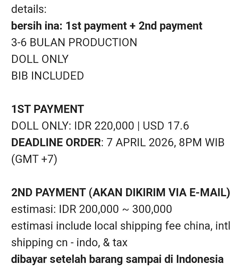 takoyakinyu's tweet photo. [🇮🇩.🌏 go help rt/like]

Love and Deepspace `Big Big Hug` 65cm animal doll
 
💰 IDR 220,000
💰 USD 17.6
❌ ISF+tax (chn) 
CLOSE: Apr 7, 2026. 8PM WIB (GMT+7)

FAQ: https://t.co/TsDW7yUzyL 
order &amp; details: https://t.co/Z0fbuHChzs https://t.co/razML1mjxI
