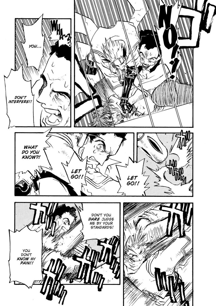 a mistake in orange's trigun is that they believe vash is in the right. it's so fundamental to understand that vash's view of the world and peace and his no killing rule is deeply flawed and even selfish. they've never had a moment like this one, they just have him argue with ww