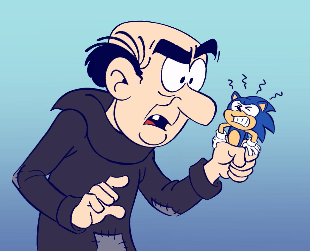 CringeFailWitch's tweet image. “Finally! I’ve managed to capture a true-blue… Hedgehog???”

#sonicthehedgehog #sonicrumble #smurfs #gargamel