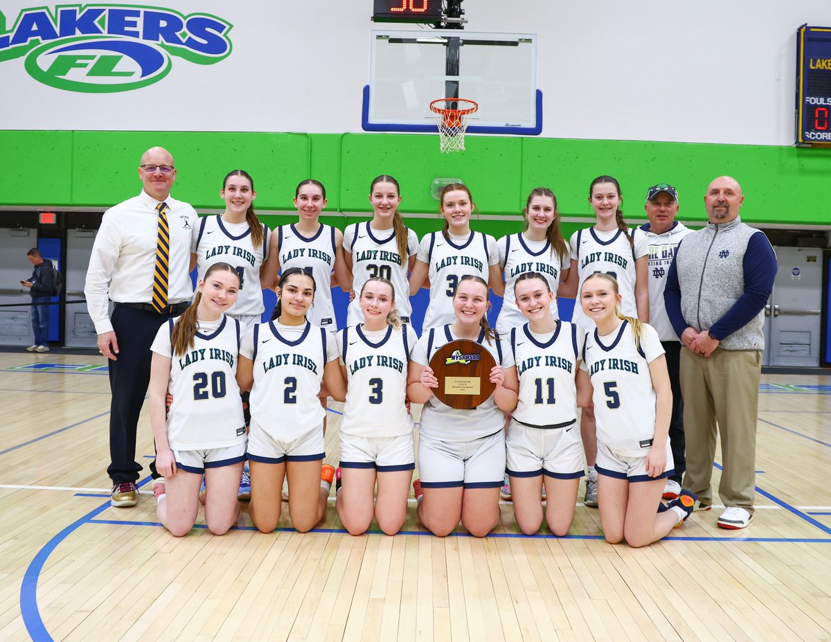SecVGBasketball's tweet photo. The Notre Dame Fighting Irish are your Class D Regional champions! Notre Dame is advancing to the Class D state semifinals, and they will play the winner of Copenhagen (III) and Stamford (IV) on Thursday at 6:00 PM at Hudson Valley Community College! https://t.co/jf8MTybJDh