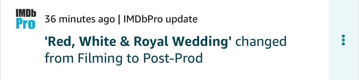 “Red, White &amp; Royal Wedding” has officially moved from filming to post-production, according to IMDbPro. 🎬💍❤️🤍💙

#RWRWedding #rwrw #rwrb #firstprince #TaylorZakharPerez #NicholasGalitzine