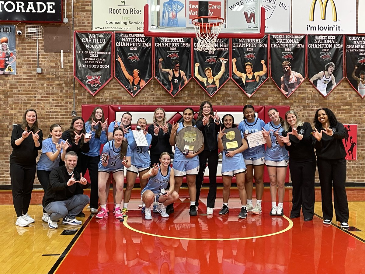 WesternWyoCC's tweet photo. On behalf of NJCAA, Western Wyoming Community College and Western Wyoming Mustangs Athletics, we want to thank everyone for an incredible Region 9 Women’s Basketball Tournament that has taken place these last 3 days. It was truly a pleasure to host such a talented group of teams and athletes this week!
From the players and coaches to the fans who packed the stands, thank you for making it an unforgettable tournament here at Western.

Congratulations to Gillette College on their 80–73 victory over Northwest College to capture the Region 9 Championship!

And congratulations to all the 2025–2026 Region 9 All-Tournament Team:
• Amaya Williams – Lamar Community College
• Austyn Feller – Western Wyoming Community College
• Emma Pique – Northwest College
• Glorielle Mukeba – Laramie County Community College
• Kiyarra Williams – Gillette College
• Laia Izquierdo Altimira – McCook Community College
• Laura Ring – Central Wyoming College
• Lina Ballin – Gillette College
• Madison Bush-Lewis – Eastern Wyoming College
• Madison Kaufman – Northwest College
• Mckinlee Covolo – Northwest College
• Peata Manumaleuga – Western Wyoming Community College
• Rochelle Afo-Manuma – Gillette College

⭐️Tournament MVP:
Rochelle Afo-Manuma – Gillette College

Thank you again to everyone who helped make this tournament such a success!

#MustangPride #Region9Basketball #AllStars #WomensBasketball