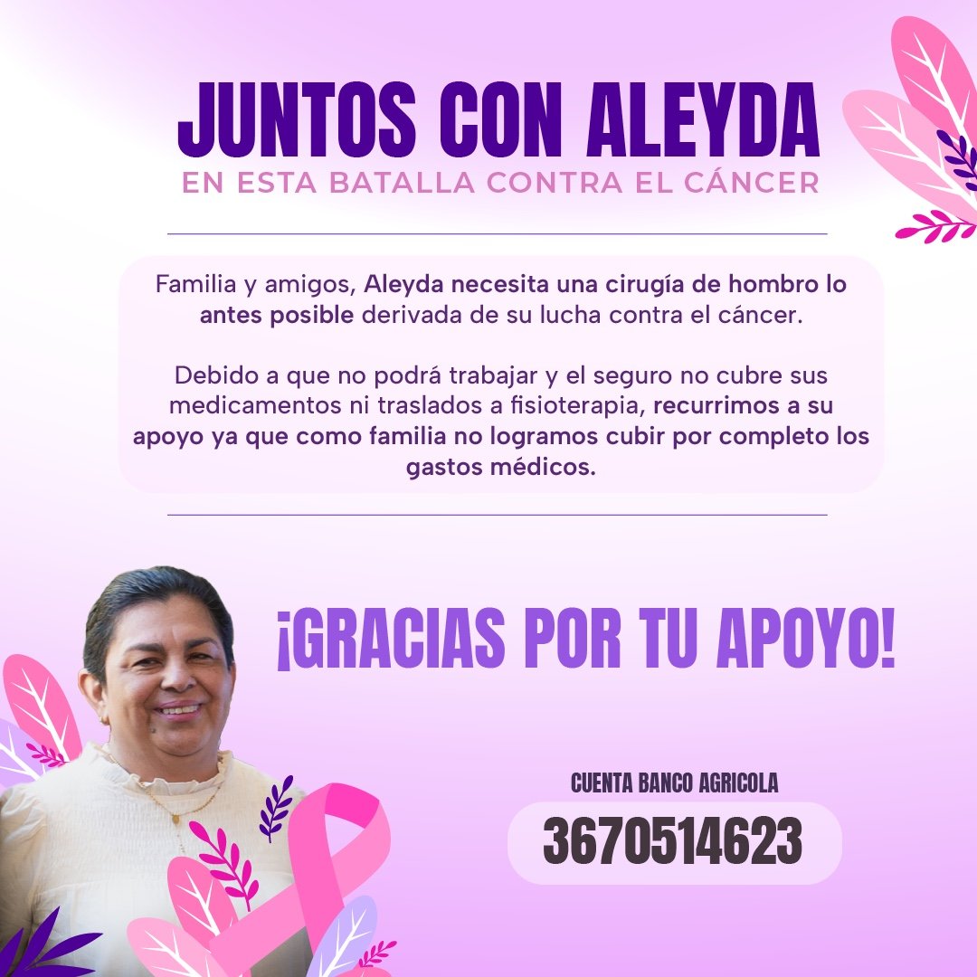 Hola, se que la situación económica es difícil para casi todos,  solo les pido ayuda para compartir por favor 🙏 TODA AYUDA APORTA,  gracias y disculpen  la molestia pero ya  estoy  usando metadona y morfina y es difícil,  bendiciones 😘