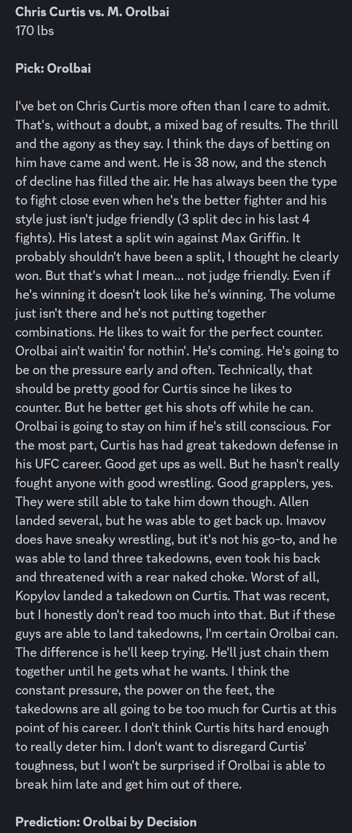 Orolbai vs Curtis 📝🎯

#UFCVegas114