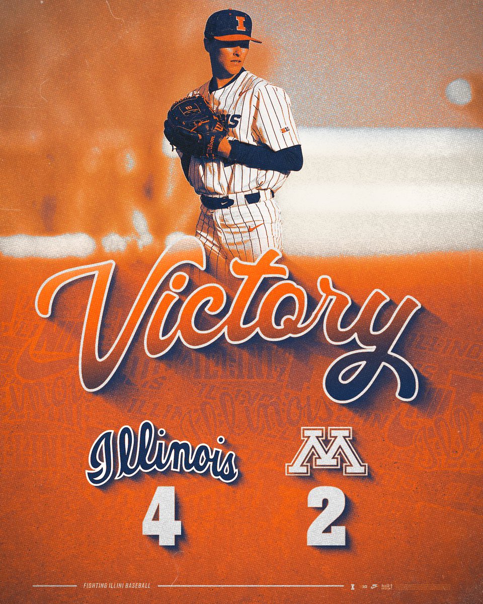 IlliniBaseball's tweet photo. That's an Illinois victory!

A four-run seventh inning and another dominant pitching performance help the Illini take the series! https://t.co/u0BeUrLgFd