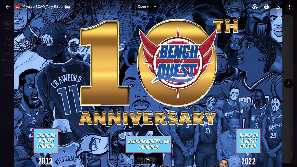 BenchOnaQuest's tweet photo. @shopBOAQ @dilomski @ChusOrLose @KicksPaul @ClippersBrasil @ClipsSection114 @PrimeLAC_ @BSieman 🥳 #MyXAnniversary 10 years of #BenchOnaQUEST on this platform! Joined #X in March 2016! Wow!! #ClipperNation https://t.co/gQxeQEIoz1