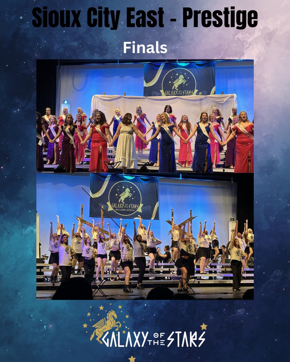 mnhsGOTS's tweet photo. Sioux City East - Prestige, that performance was crowned with talent! 👑 What a pageant-worthy show at Galaxy of the Stars!🎶 https://t.co/CQjB5hlYvE