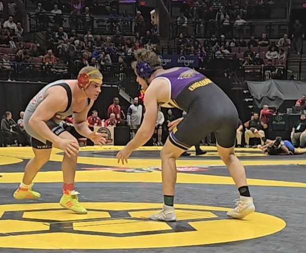 AvonWrestlingOH's tweet photo. Eian Englehart is victorious over EJ German of Brecksville 11-5 and will be competing for the state championship om Sunday. https://t.co/i9N1AGbNNC