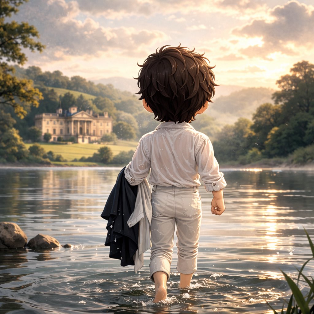 s_osharu's tweet photo. Chibi Mr. Darcy – The Lake Scene
I couldn’t resist making the iconic lake moment.
Even in chibi form, he still looks like a proud and slightly grumpy aristocrat.
#MrDarcy
#PrideAndPrejudice
#ColinFirth
#LakeScene
#JaneAusten
#ChibiArt
#FanArt
#ColinFirthFans
#AustenFans
#ChibiSeries
#Alart