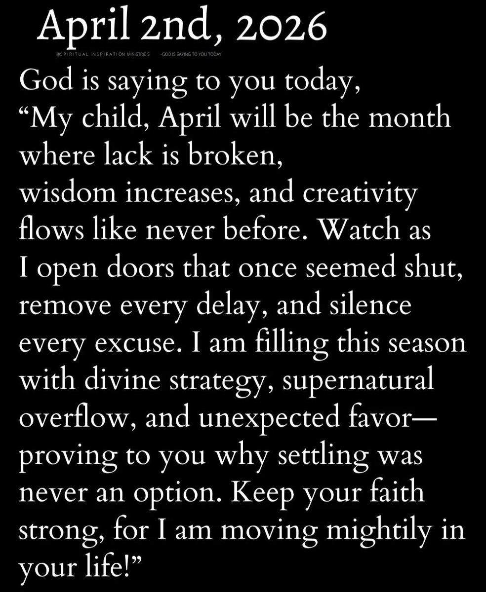 StayWithGod111's tweet photo. April 2nd, 2026 https://t.co/xUguEQsT9d