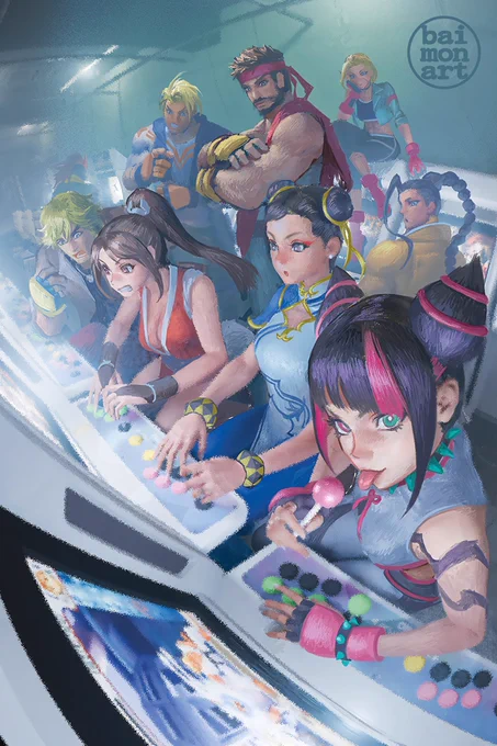 Illustration / Street Fighter 6 · "Arcade Night" -
