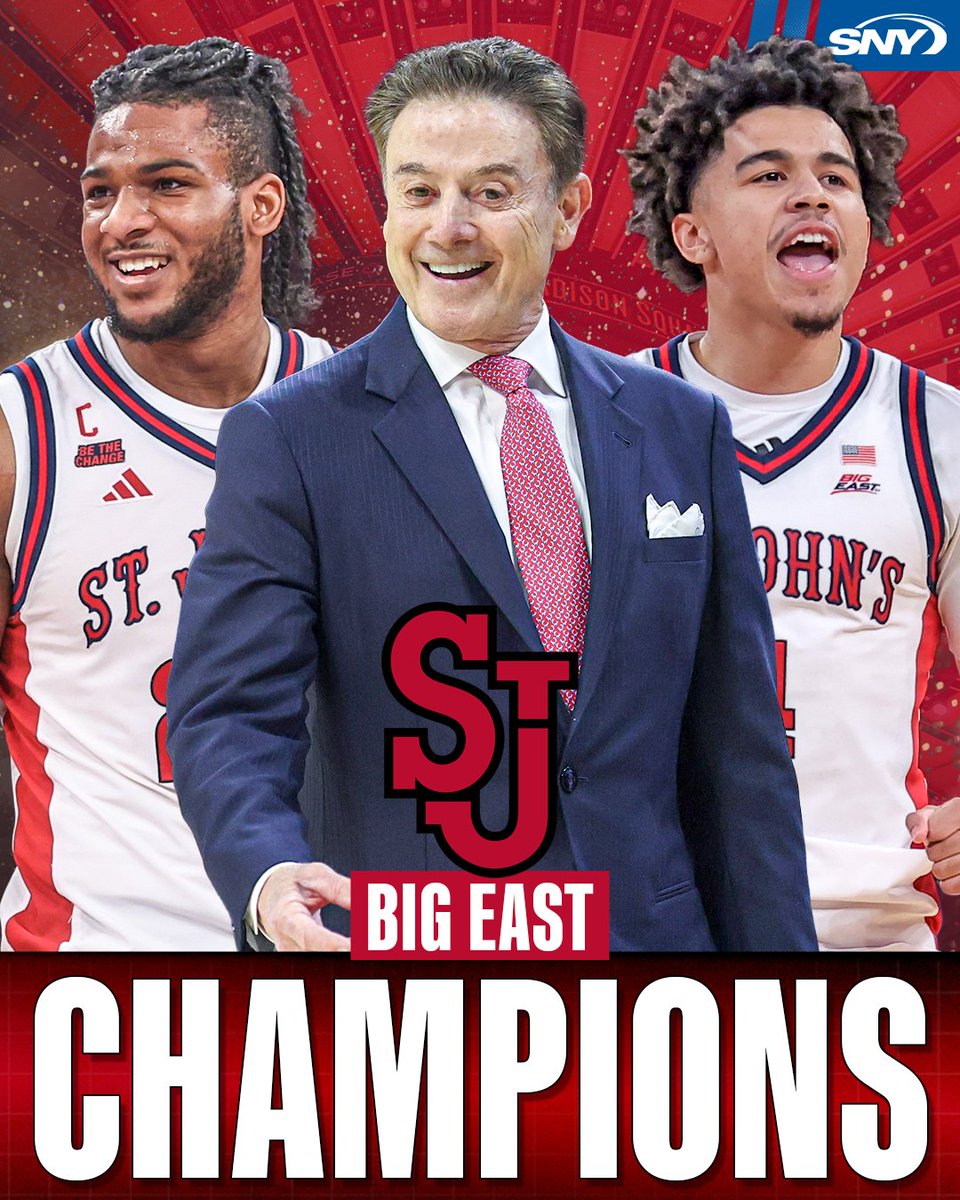 ST. JOHN'S ARE YOUR 2026 BIG EAST CHAMPIONS! 🔴⛈️