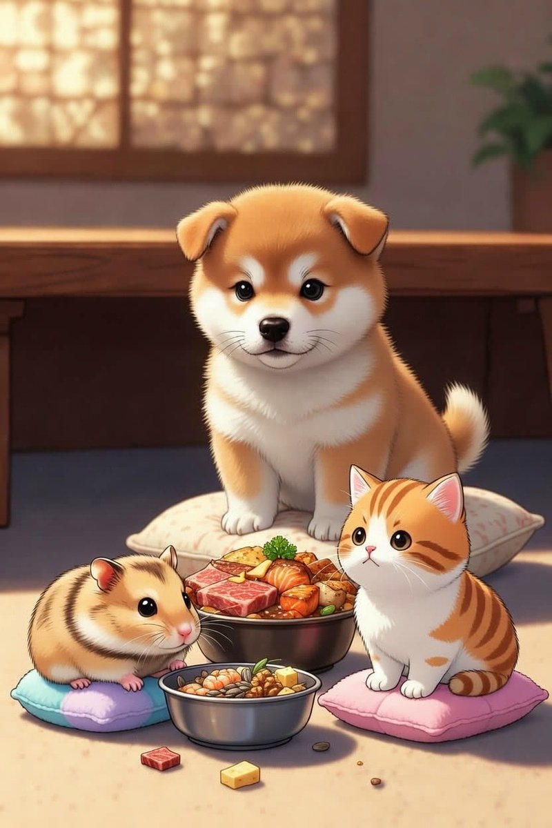 お昼ご飯🐹🐶🐱✨