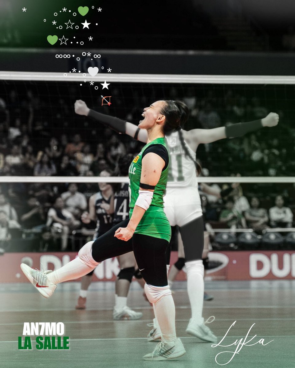 Let's go, AN7M0! 
#UAAPSEASON88
#MarkTheMomentDLSU 🏹

LOOK a winning Dust for Lyka !!!
RT AND LIKE 🏹
･ ｡
💚☆∴｡　*
･ﾟ*｡★･🤍
･ *ﾟ｡　　 *
･ ﾟ*｡🏹･ﾟ★｡
☆ﾟ･｡°*. ﾟ
*　　ﾟ｡·*･｡💚 ﾟ*
   ﾟ *.｡☆｡★　･
      * ☆ ｡･ﾟ*.｡🤍
         *　★ ﾟ･｡ *  ｡