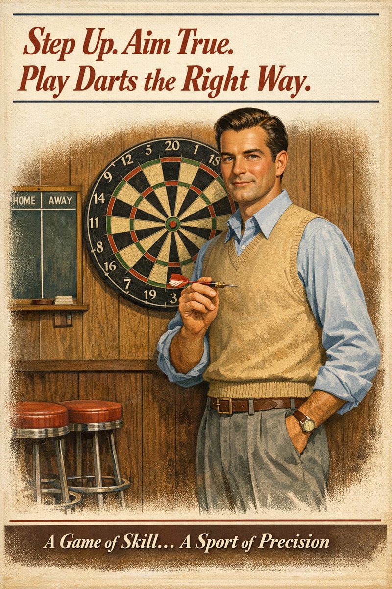 DartRise23's tweet image. Discipline shows before the dart ever leaves your hand. Stand tall, trust the work, and let intention guide the score 🎯 #Darts #AimTrue #PrecisionGame #FocusedPlay #DartMindset
