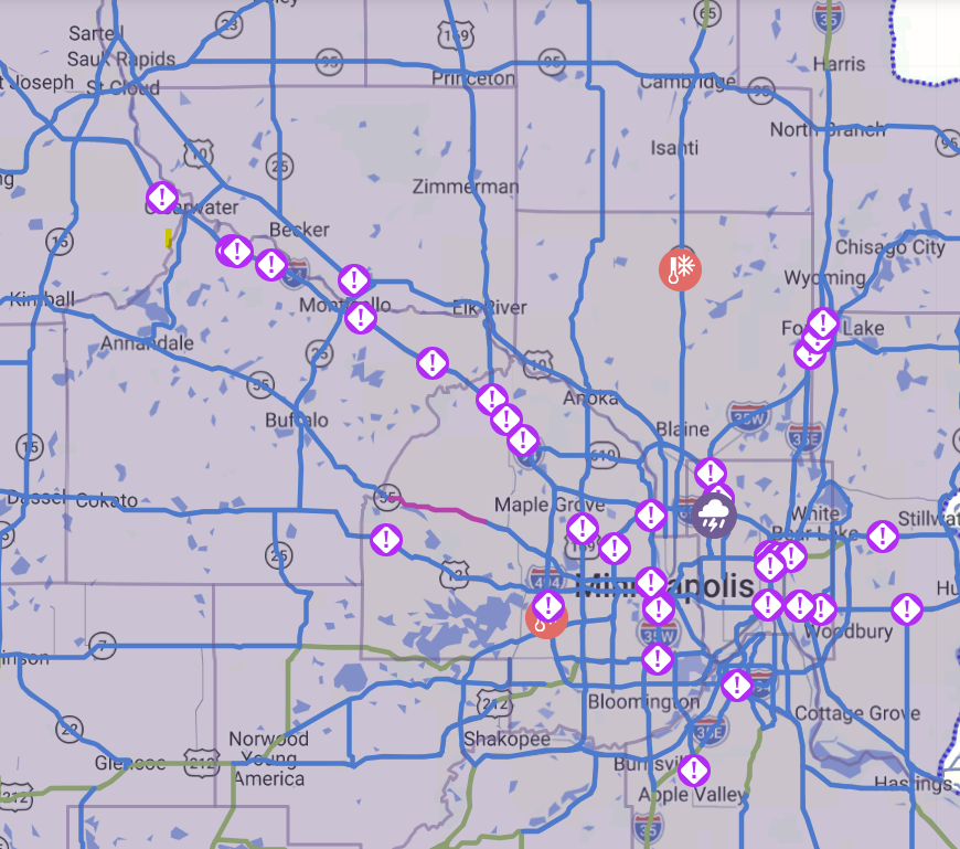 InsuranceFed_MN's tweet photo. Spinouts and crashes piling up around the metro. If you have to travel tonight: SLOW DOWN, increase your following distance, and put away the phone. Reduce the risk so you don't have to file an insurance claim. https://t.co/CPLwE4osAj