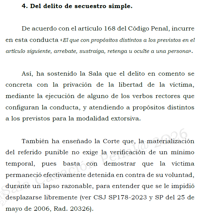 loviedoH's tweet photo. Corte S. Rad. 67137/26. Secuestro Simple agravado.

Acusada recibió en su apto a secuestradora de un menor de edad con tan solo 3 meses, ¿coautora o cómplice? R/ta: Coautora.

Compartida por mensaje jurídico:

https://t.co/f6vWJKU0wx https://t.co/VZNQs6hJFt