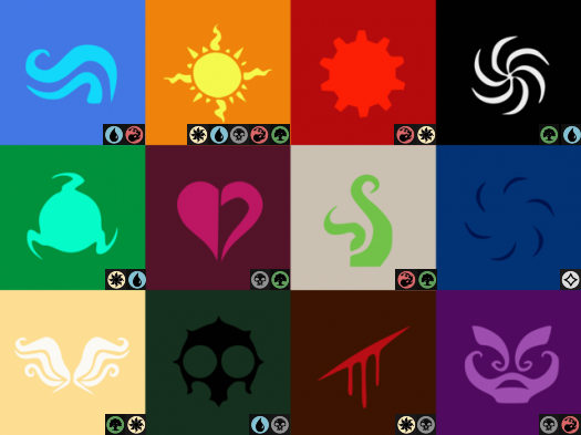 x.com/sburbanon/stat… 
Alright I'm back with some slightly shifted color combinations. I think this is a bit more fitting for if existing homestuck characters ended up at Magic cards. 5-color Vriska is something honestly kind of horrifying but too fitting to pass up.