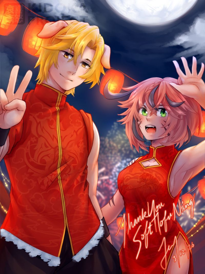 jey_vt's tweet photo. Commission for @softtofuning & @RishiValkyrie!
I really like how the lighting n poses came out in this piece! Thank you so much for trusting me with your characters!! https://t.co/S0dfJfZXD4
