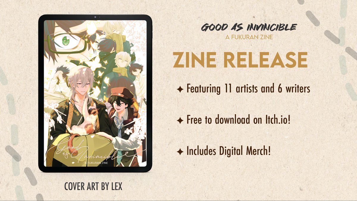 fukuranzine's tweet photo. We're proud to announce the release of Good as Invincible, now available for download! 🤍

✧: https://t.co/vL0ti2rUpc https://t.co/UBu6wJUrL9